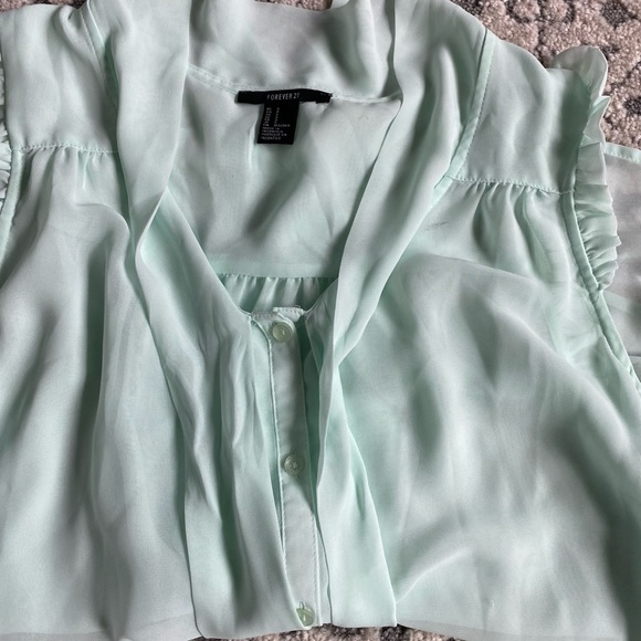 Sheet Mint Forever 21 Tank Top with Tie front - Picture 7 of 7